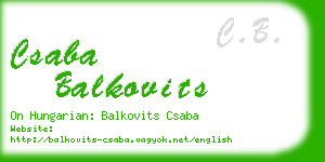 csaba balkovits business card